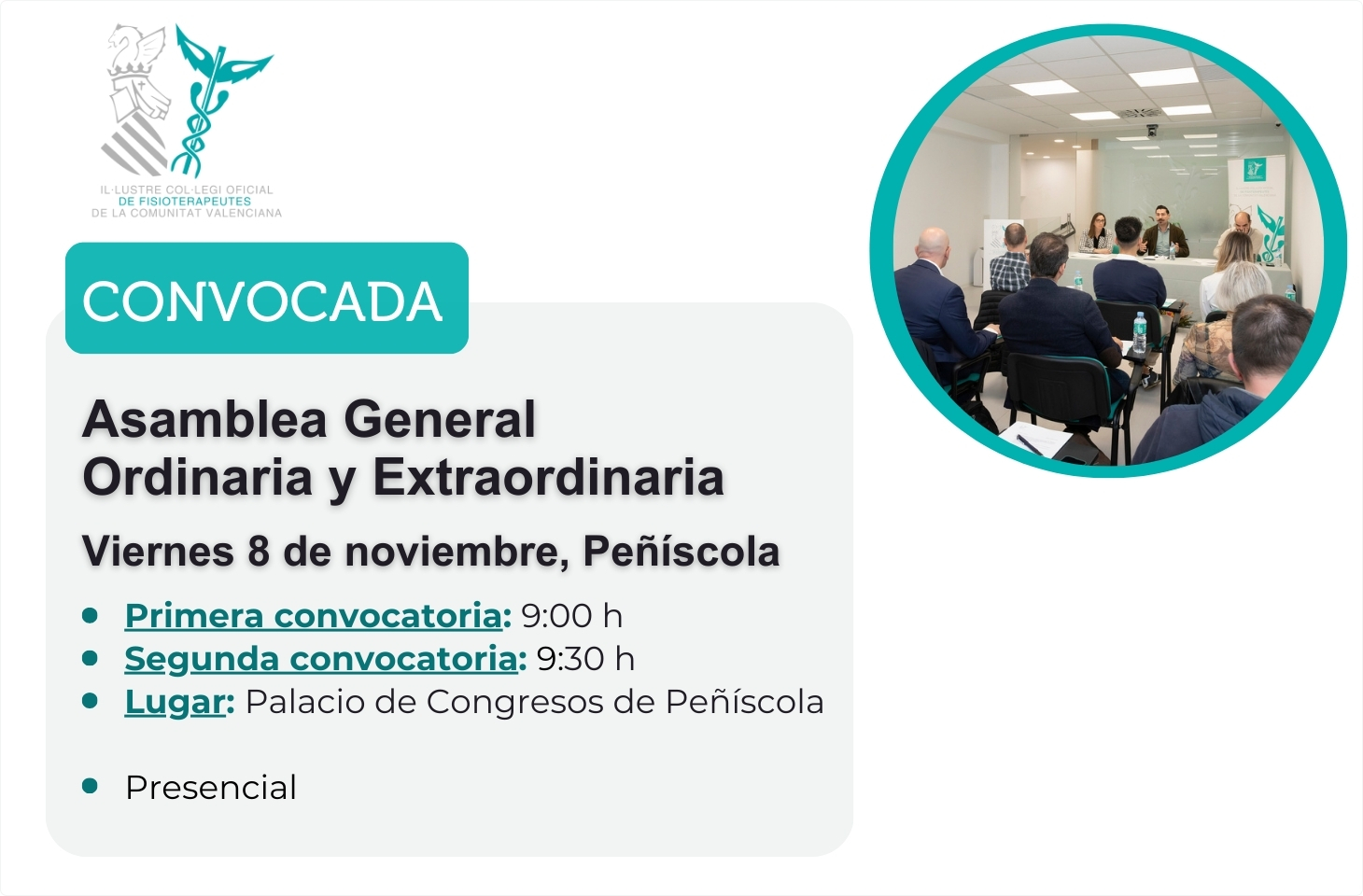 Convocada Asamblea General Ordinaria y Extraordinaria el próximo 8 de noviembre en Peñíscola