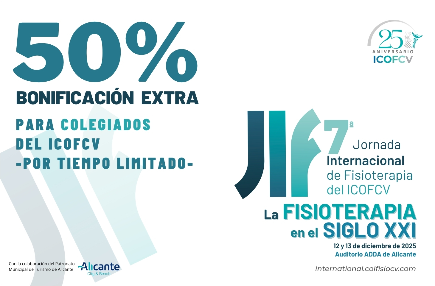 El ICOFCV refuerza su apoyo a los colegiados con una bonificación extra del 50% en la inscripción a la 7ª JIF El ICOFCV refuerza su apoyo a los colegiados con una bonificación extra del 50% en la inscripción a la 7ª JIF