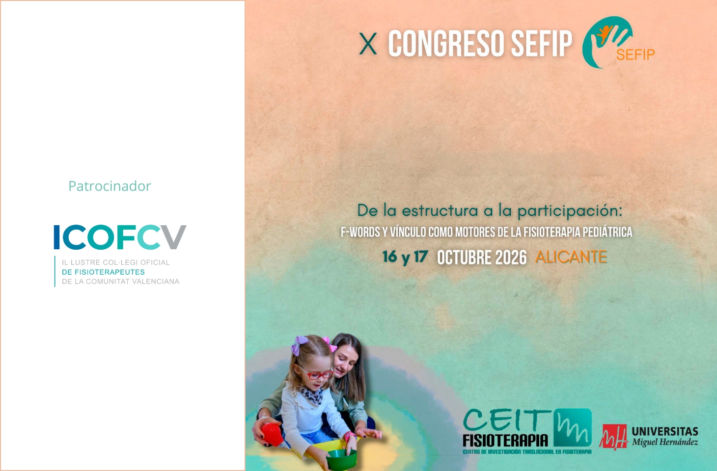 Inscríbete al X Congreso de la SEFIP con tarifa de socio gracias al ICOFCV Inscríbete al X Congreso de la SEFIP con tarifa de socio gracias al ICOFCV