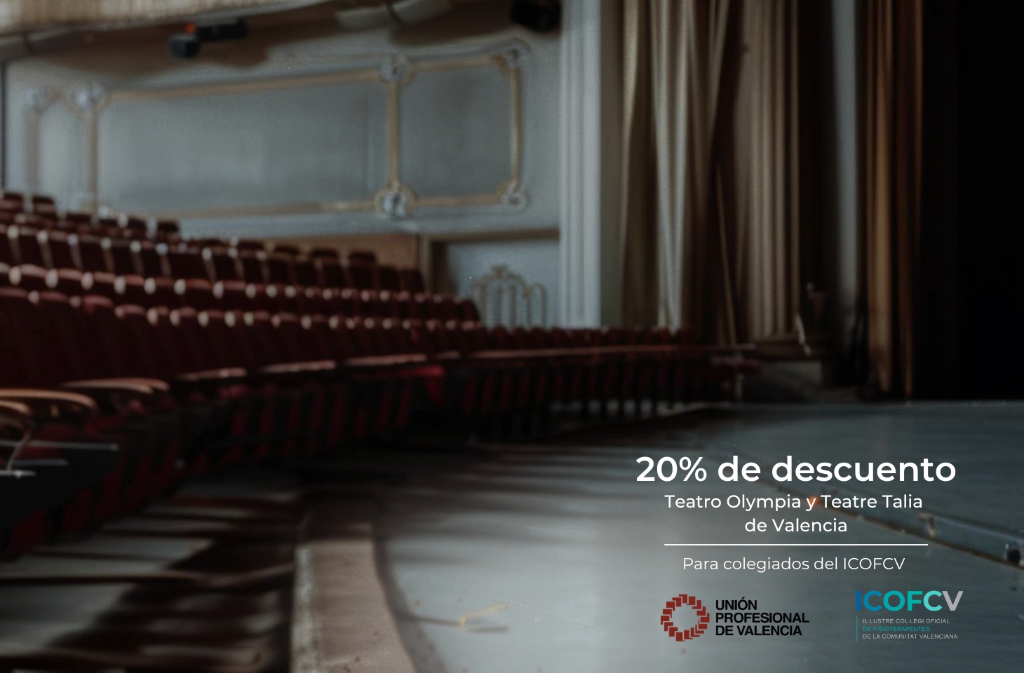 ¿Te gusta el teatro? Ahora tienes un 20% de descuento por ser colegiado ¿Te gusta el teatro? Ahora tienes un 20% de descuento por ser colegiado