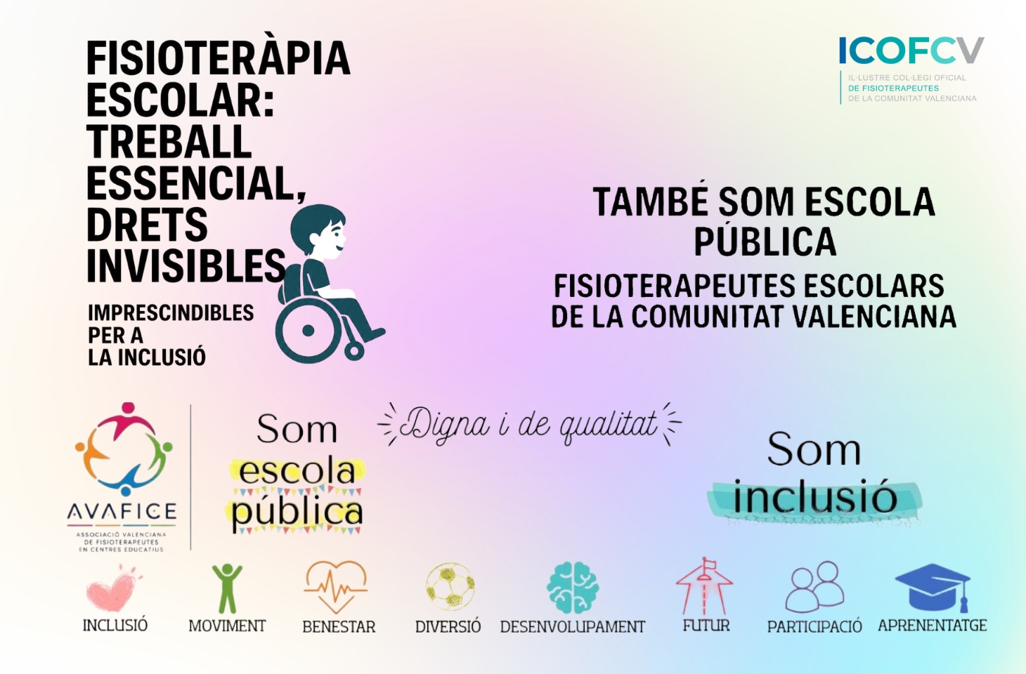 Los fisioterapeutas escolares exigen a la Generalitat el reconocimiento de la fisioterapia escolar como recurso educativo especializado