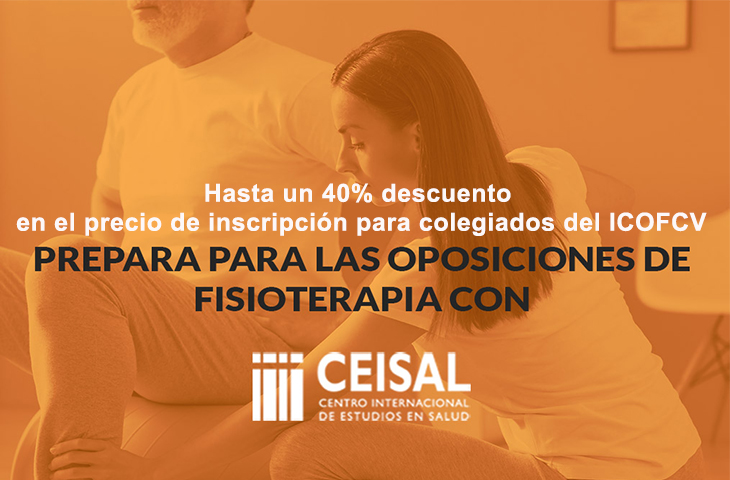 El ICOFCV renueva su convenio con Ceisal con un descuento para los colegiados de hasta el 40% en el curso para preparar la OPE de Fisioterapia El ICOFCV renueva su convenio con Ceisal con un descuento para los colegiados de hasta el 40% en el curso para preparar la OPE de Fisioterapia