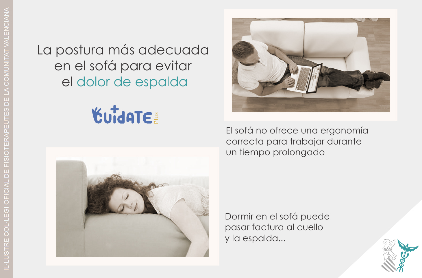 La postura más adecuada en el sofá para evitar el dolor de espalda |  Ilustre Colegio Oficial de Fisioterapeutas de la Comunidad Valenciana