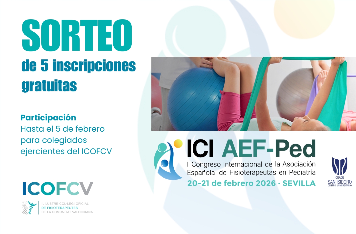 Sorteo de 5 inscripciones gratuitas para el Congreso de Fisioterapia en Pediatría que se celebrará en Sevilla