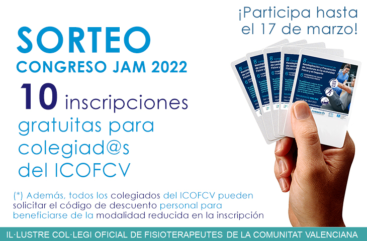 Sorteo de 10 inscripciones para el Congreso JAM 2022 y tarifa reducida para colegiados del ICOFCV
