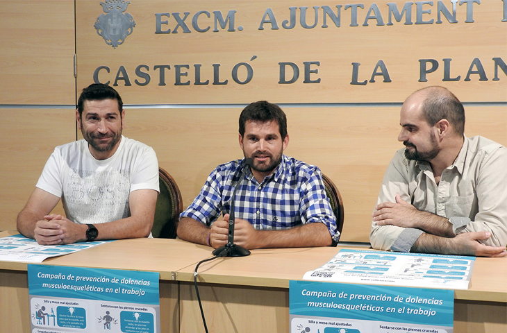 El Colegio de Fisioterapeutas ayudará a fomentar posturas correctas para evitar lesiones en los trabajadores del Ayuntamiento de Castellón 