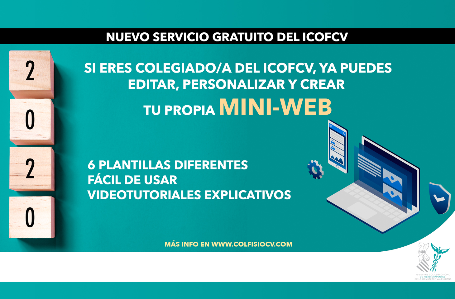 Ponemos en marcha un servicio gratuito de páginas mini-webs para colegiados del ICOFCV 