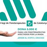 El Colegio de Fisioterapeutas de Cataluña respalda con 5.000 euros la recuperación de los fisioterapeutas damnificados por la riada de Valencia