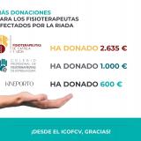 Los Colegios de Fisioterapeutas de Castilla y León, Extremadura y una clínica francesa apoyan con donaciones a los afectados por la riada