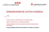 Abierto el plazo para solicitar las ayudas “Re-Activa València” del Ayuntamiento de Valencia para autónomos y pymes ante la crisis del Covid-19