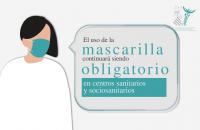 La mascarilla continúa siendo obligatoria en las clínicas de fisioterapia y centros sociosanitarios