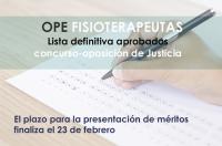  Publicada la lista definitiva de aprobados de la OPE de Justicia y habilitado el plazo de entrega de méritos 