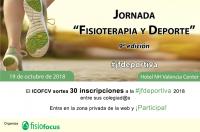 El ICOFCV sortea 30 inscripciones para la 9ª Jornada Fisioterapia y Deporte que se celebrará el 19 de octubre en Valencia 