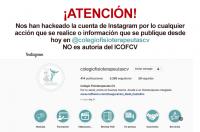 Aviso: Hackeada la cuenta de Instagram del ICOFCV